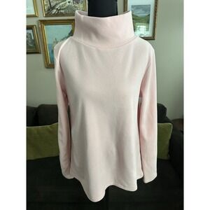Dudley Stephens Turtleneck Pullover Sweater Terry Fleece Small Light Pink